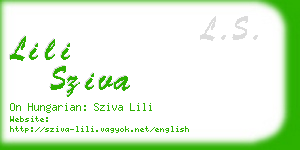 lili sziva business card